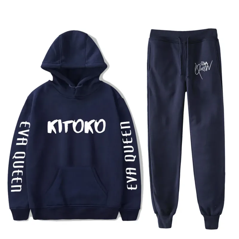 Hip Hop Bekväm Eva Queen Print Sweatshirt Träningsbyxor Kostym Huvtröjor+ Byxor Kostym Pojkar/Flickor 2-delat set Kläder — image 6