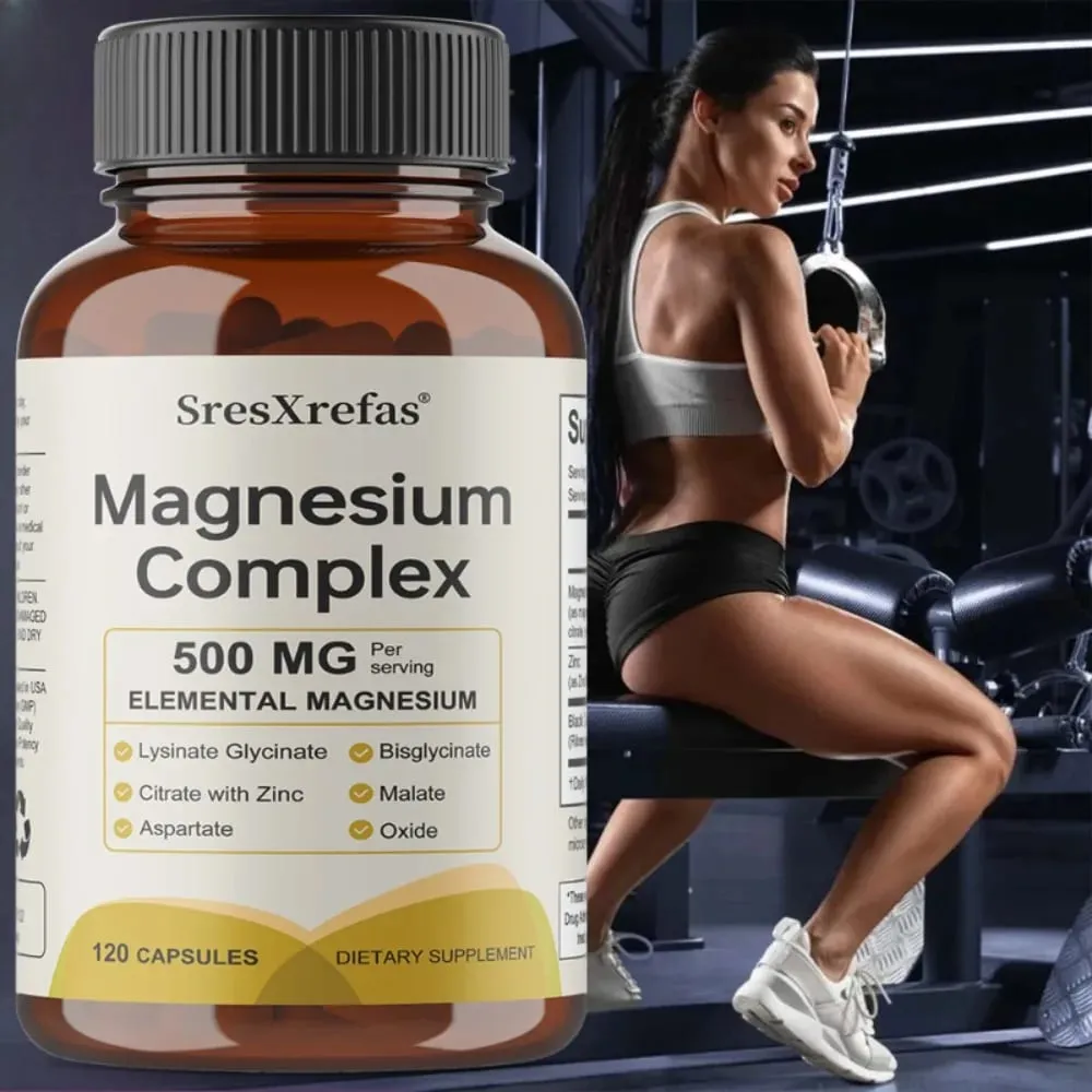 6 in 1 Magnesium Complex Capsules - Promotes Restful Sleep & Relieves Muscle Supports Bone Muscle and Heart Health — image 2
