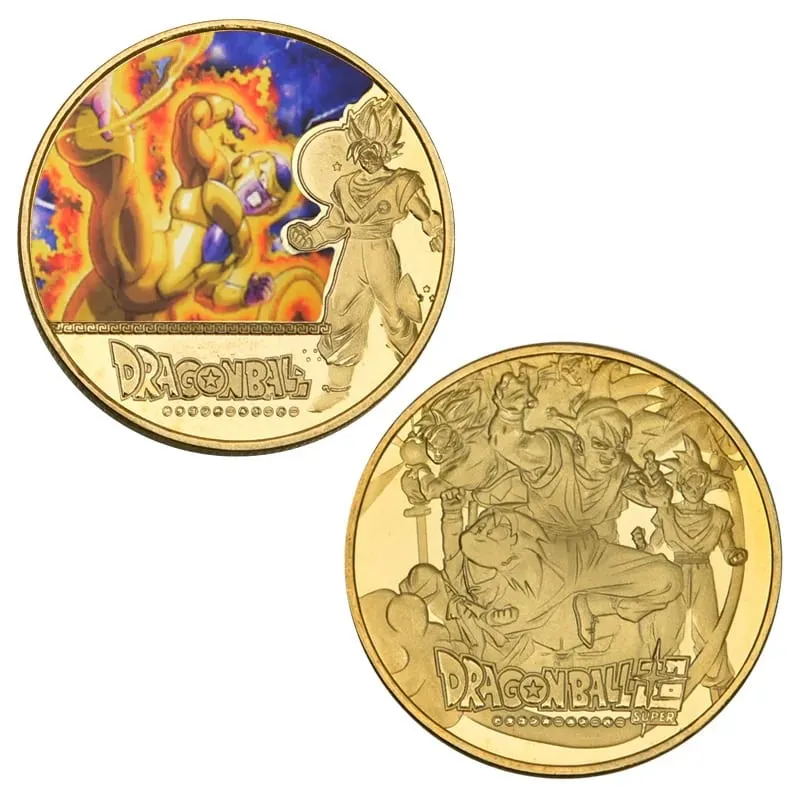 Dragon Ball Banhado A Ouro Moeda de Ouro Son Goku Vegeta Moedas Comemorativas Crianças Clássico Anime Periféricos Coleção Brinquedo Lembrança — image 21