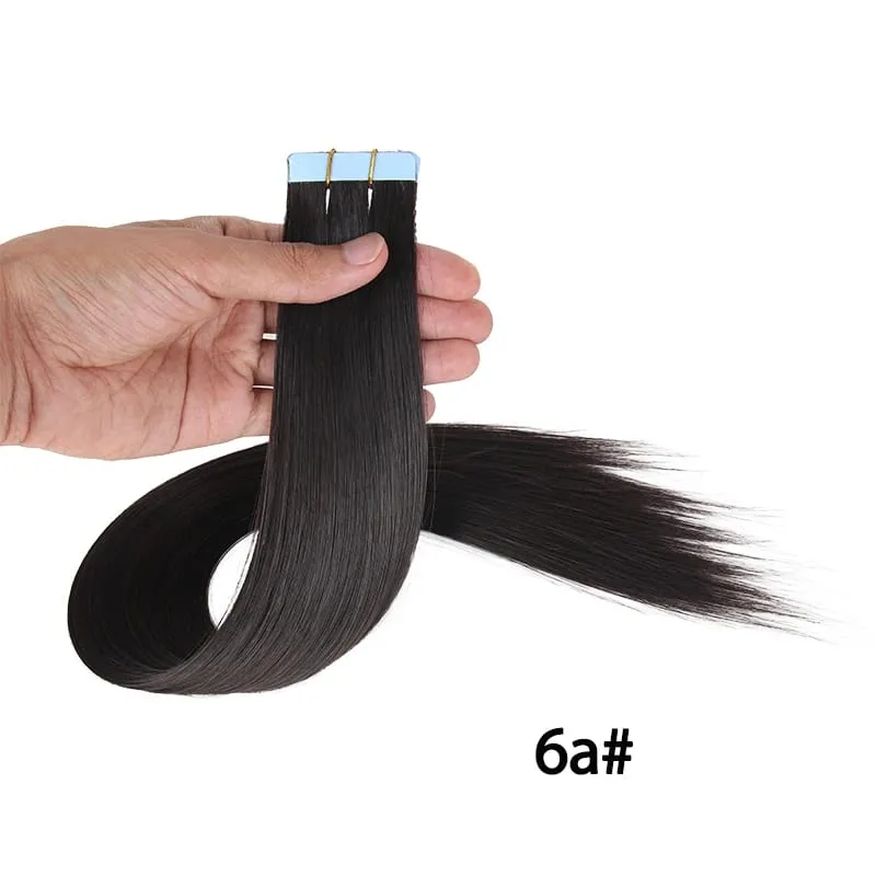 26Inch 10pcs Synthetic Tape In Straight Hair Extensions Seamless Invisible Adhesive Mixed Colord Tape In Hair Extensions For Eve — image 8