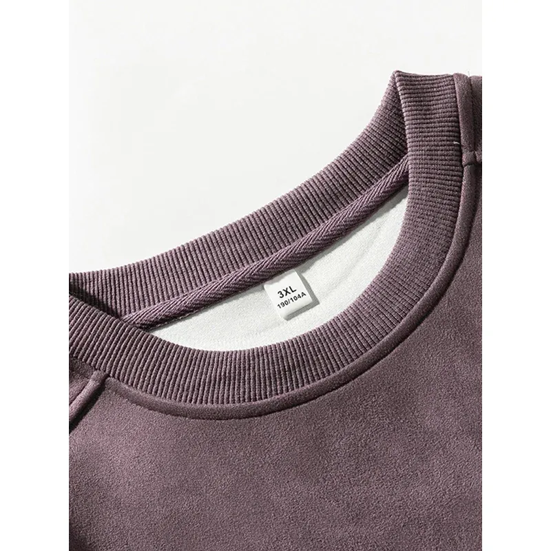 Märke Lila Sweatshirt Mans Mocka O Neck Höst Vinter Baggy Man Sweatshirts Casual Långärmad 2026 Nya Man Toppar — image 7