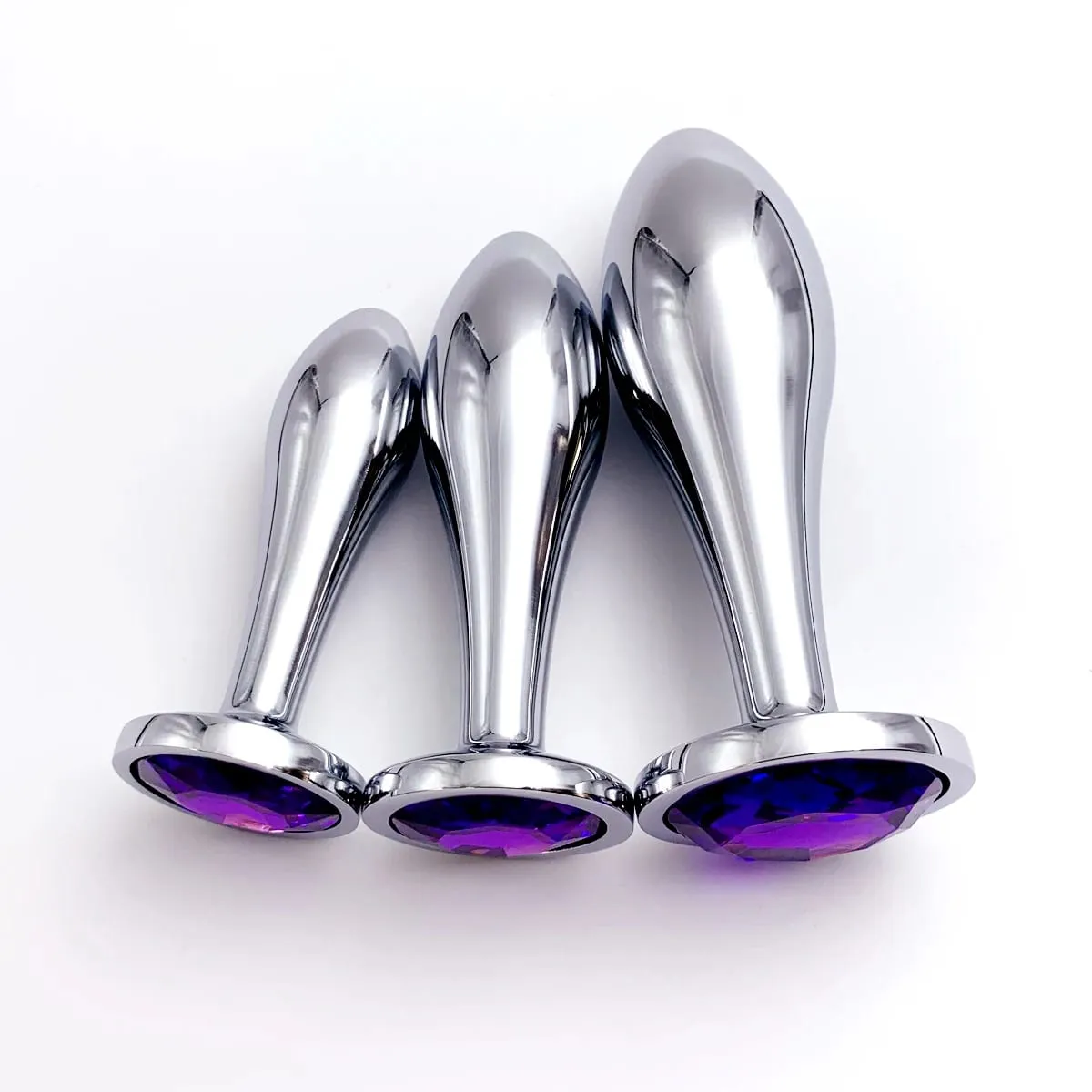 1Pcs Metal Drop Anal Plug with Three Sizes Jewel Base G-Point Massage Adult Pleasure Sex Toy for Sexual Wellness — image 2