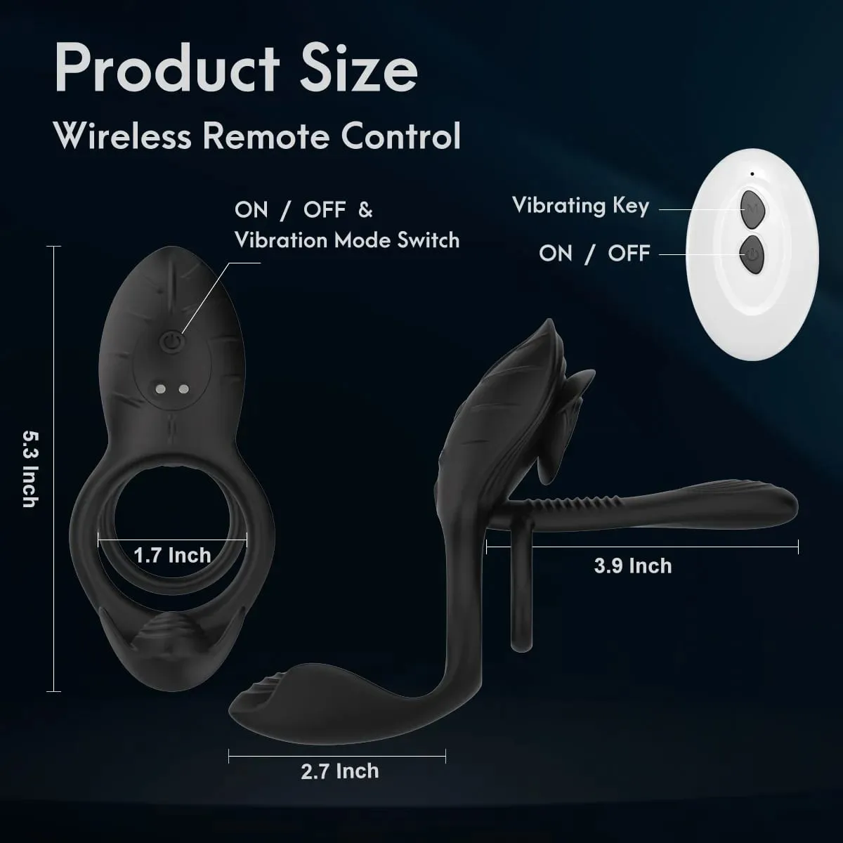 Cock Ring Vibrating for Men Ejaculation Delay Male Erectile Penis Ring G-Spot Clitoris Anal Stimulator Adult Sex Toy for Couples