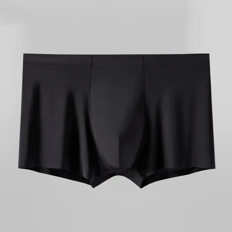 Celana Dalam Pria Warna Solid Pria Boxer Sutra Es Mulus Pakaian Dalam Seksi Ultratipis Celana Pendek Bagasi Keren Musim Panas