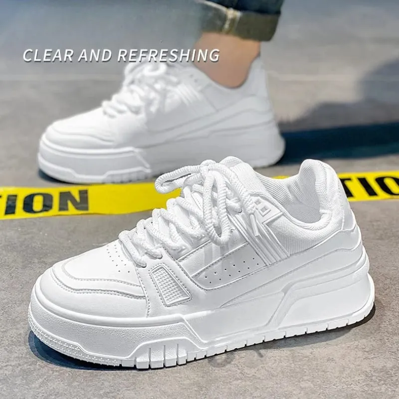 Men Sneakers Casual Shoes Men Flats Zapatillas Hombre Lightweight Pu Leather Breathable Shoe Mens White Sports Tenis Shoes — image 4