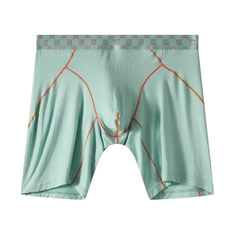Cueca boxer masculina de fibra de bambu, calcinha masculina respirável em u convexo com bolsa longa, plus size — image 2