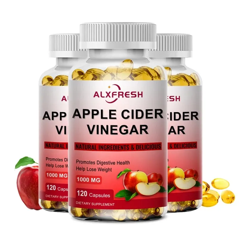 Alxfresh äppelcidervinägerkapslar med zinkvitaminer | 1000mg | Hälsosamt tillskott Icke-GMO — image 8