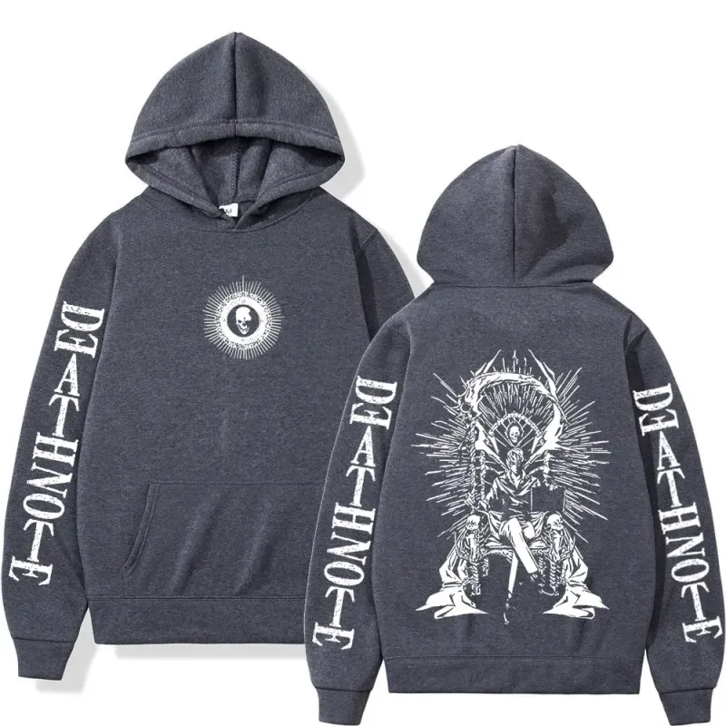 Y2K Anime Death Note Hoodies Yagami Light L·Lawliet Gothic Sweatshirt Men Women Clothing Fashion Long Sleeve Pullovers Streetwea — image 4