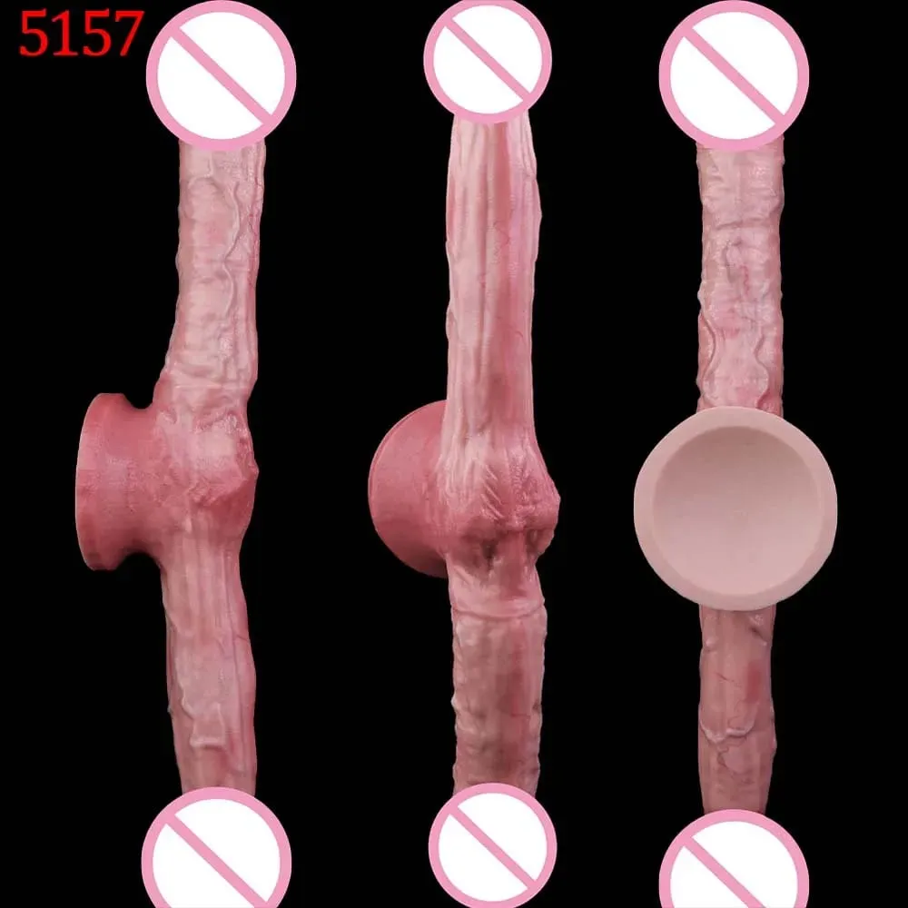 47cm Makatotohanang Mahabang Dildos Double Head Anal Vaginal Stimulator Sex Toy na May Sucker Para sa Lesbian Couples Gay Men Adult Tools — image 4
