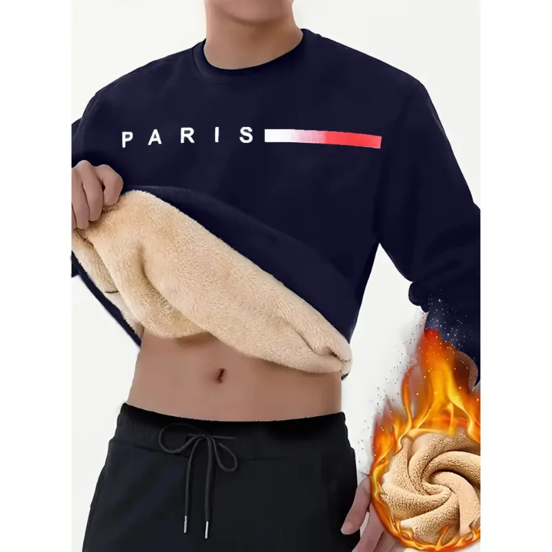 Caxemira masculina com gola redonda e caxemira grossa de inverno sob uma caxemira quente — image 4