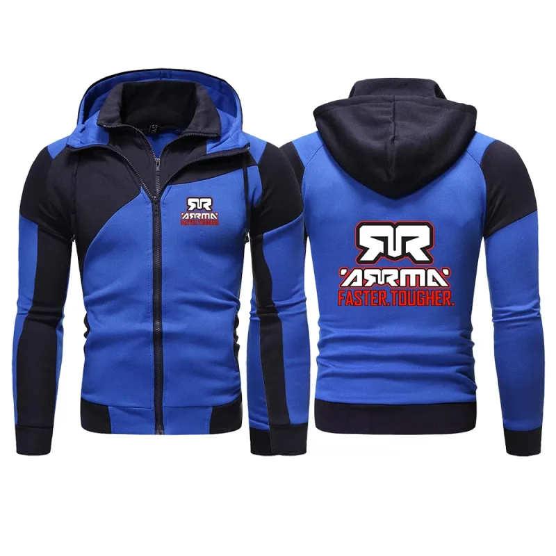 Rc The men's multi-color striped hooded sweatshirt is suitable for spring and autumn hoodies jacket — image 4
