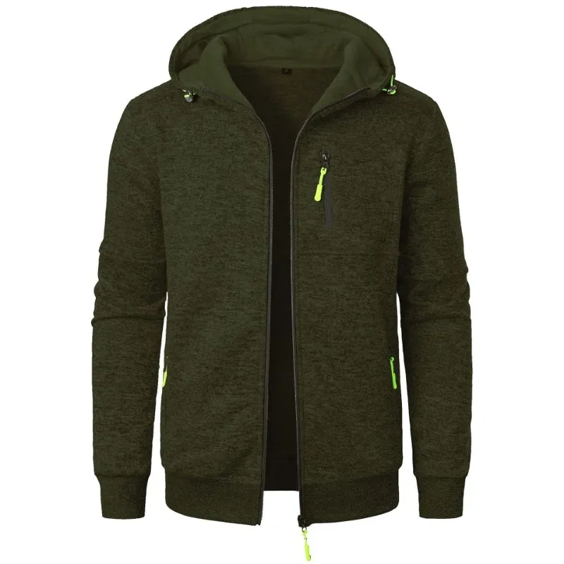 Novo streetwear masculino manga longa sweatshirts para homem zíper com capuz oversize inverno quente casaco casaco de treino ao ar livre — image 9