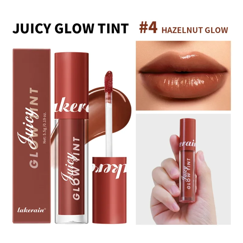 Juteux lueur teinte pour les lèvres miroir brillant à lèvres hydratant en profondeur longue durée rosée hydratant Non collant haute brillance teinté maquillage pour les lèvres