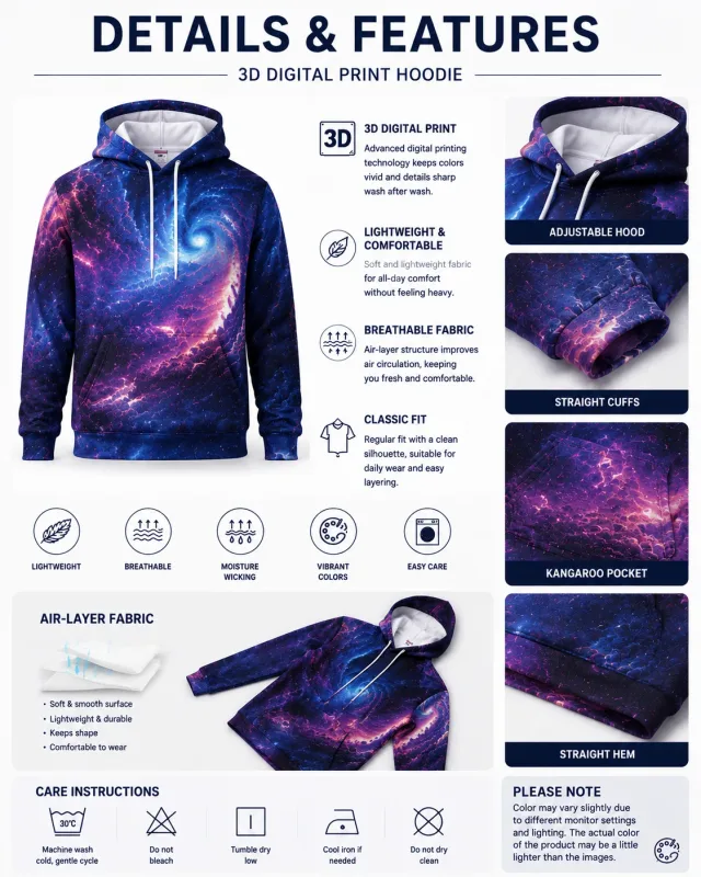Men's Skull 3D Printed Hoodie, Halloween Horror Graphic Hooded Sweatshirt, Gothic Casual Streetwear Pullover Nangungunang Mga Damit ng Lalaki — image 5