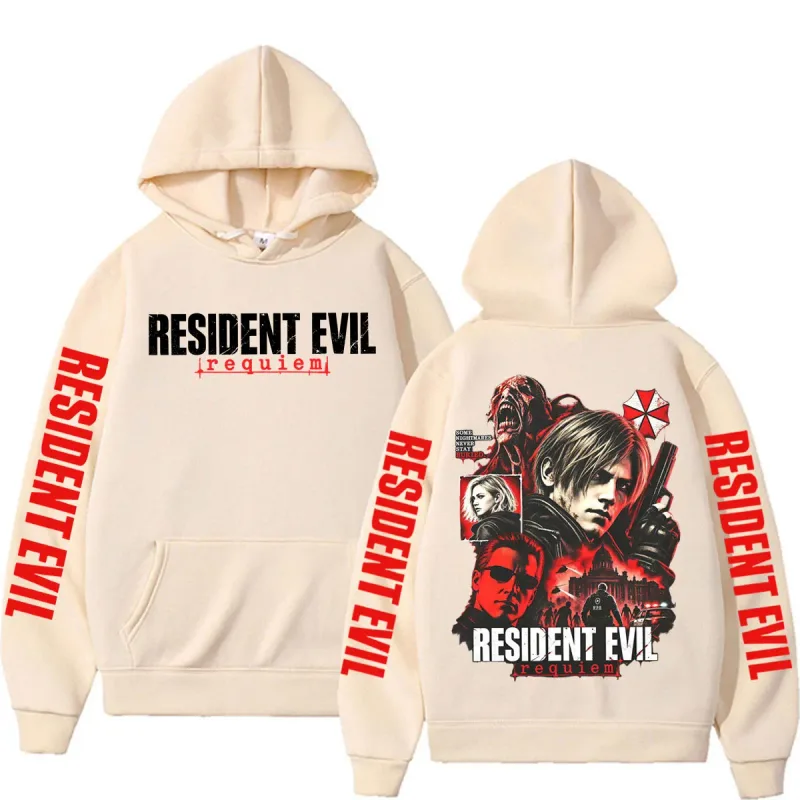 Leon Kennedy Resident Evil Requiem Merch Sweatshirts Herr Dam Casual Hoodie i fleece av hög kvalitet Harajuku klassiska gotiska hoodies — image 6