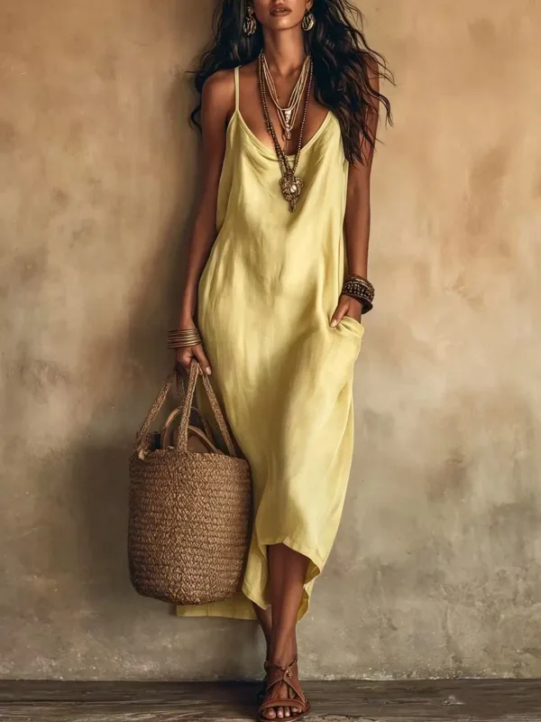 2026 Dresses For Woman New Swing Collar Vestidos Solid Color Sleeveless Suspender Temperament Dress Elegante Comfortable Trendy — image 9