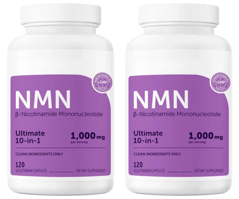 NMN Capsules 1000mg Complex with Resveratrol CoQ10 Glutathione & TMG for Daily Cellular Energy Support Non-GMO 120 Capsules — image 8