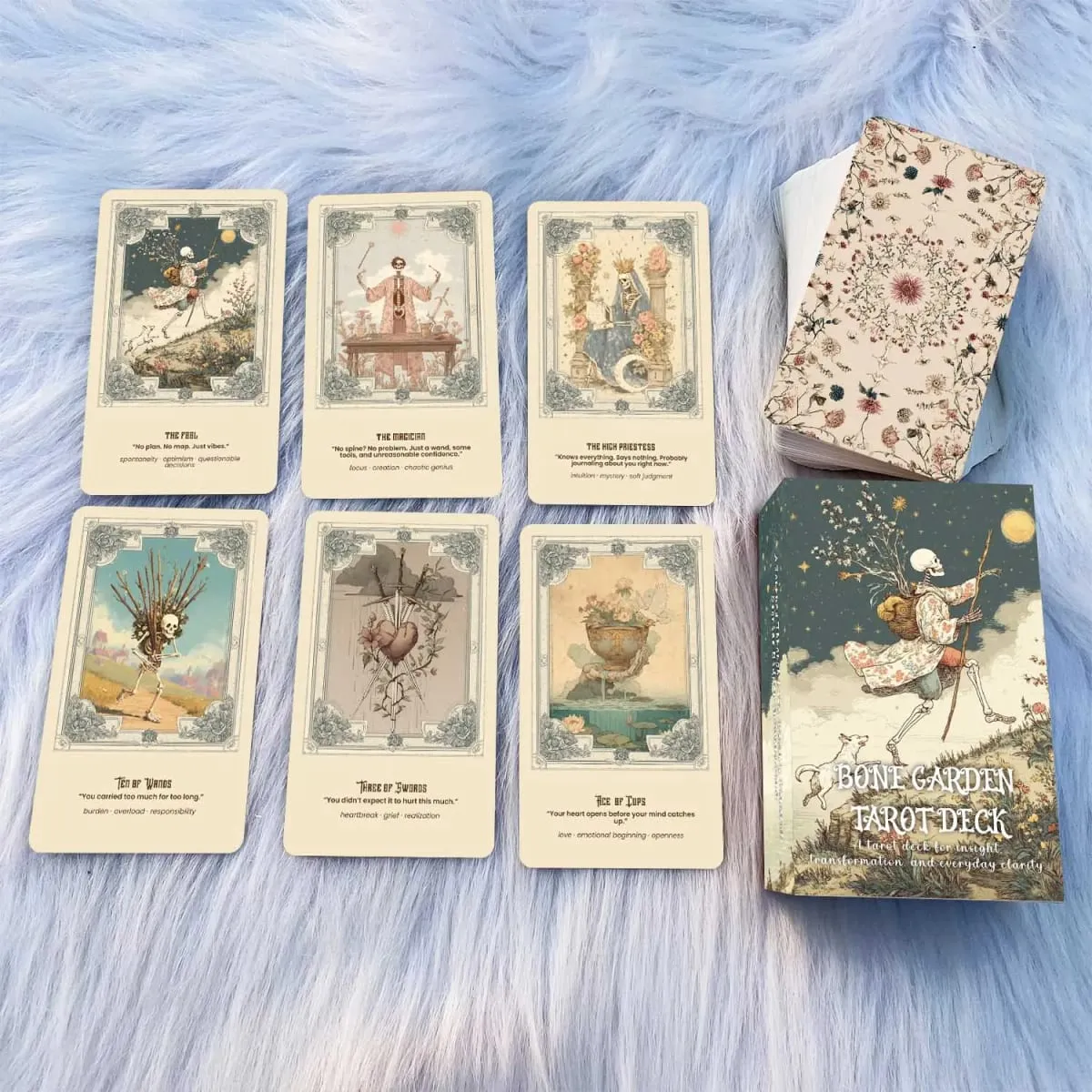 78 Tarot Cards 13x8 Cm Bone Garden Tarot Deck Vintage Plant Beauty Quiet Storytelling Includes Paper Manual Card Game — image 3