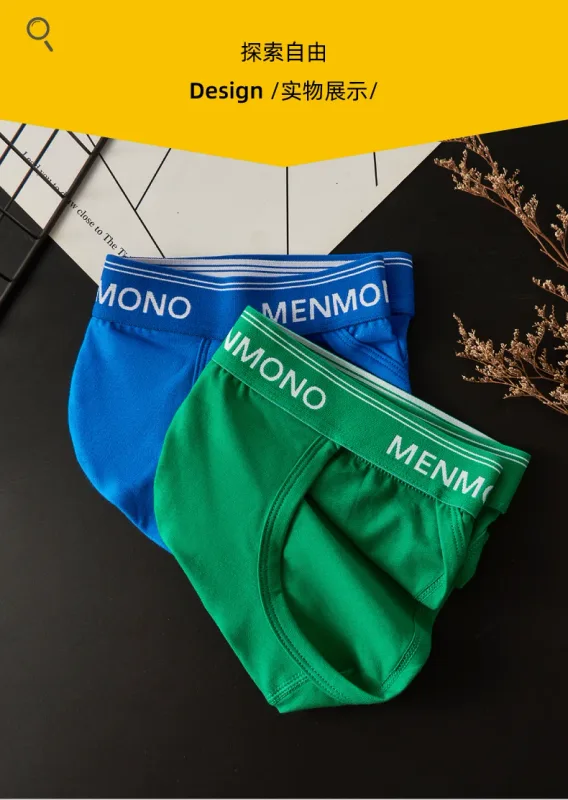 MEN cotton tide men's triangle bagong sexy low waist slim breathable youth personality U convex underwear men. — image 6