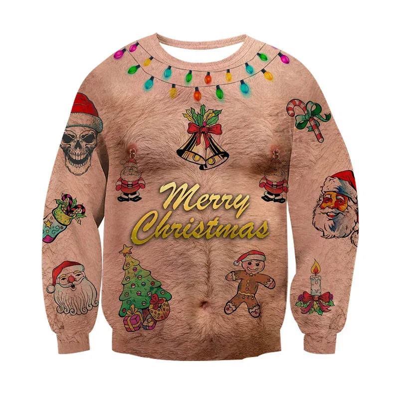 Fashion Ugly Christmas Sweater Men Women 3d Printing Funny Xmas Sweatshirt Crewneck Long Sleeve Pullover Oversized Hoodies — image 5