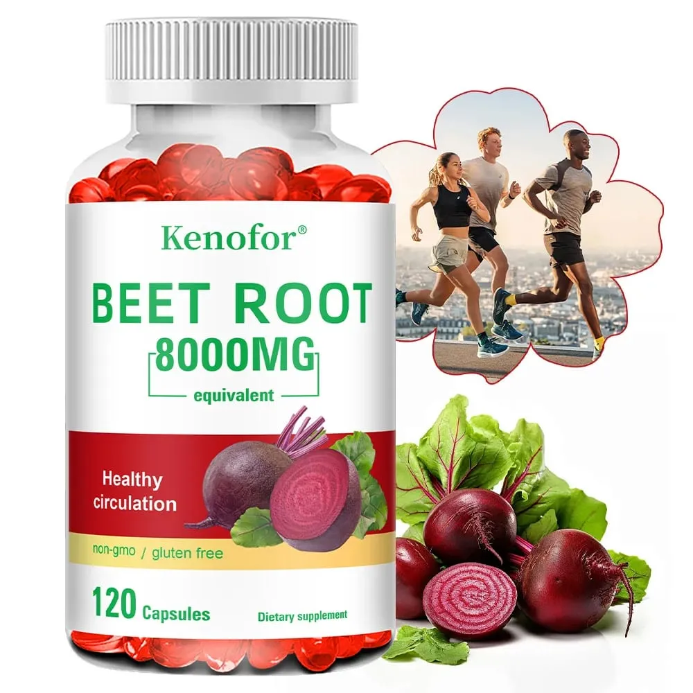 Beetroot Powder Extract Capsules - With Black Pepper for Nitric Oxide Heart & Blood Pressure Health Energy & Endurance Support — image 3