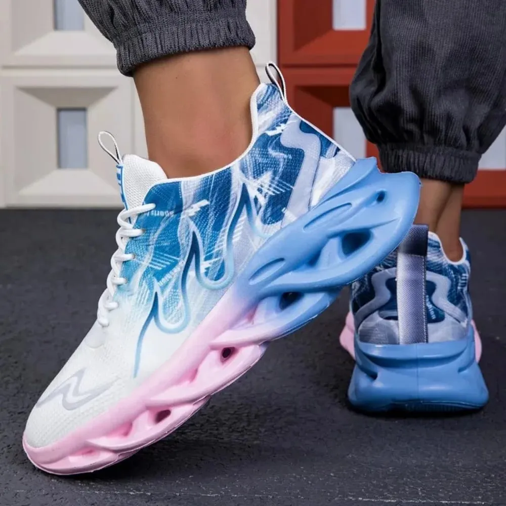 Men's Casual Sports Shoes Breathable Lightweight Flame Print Sports Shoes Summer Outdoor Tennis Running Hiking Shoes for Men — image 7