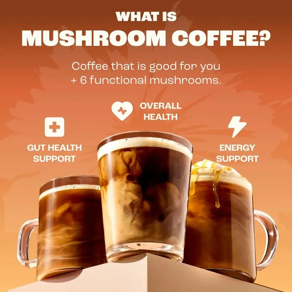 Medium Roast Instant Coffee Powder Mushroom Coffee for Energy Focus Digestion Immunity — image 3