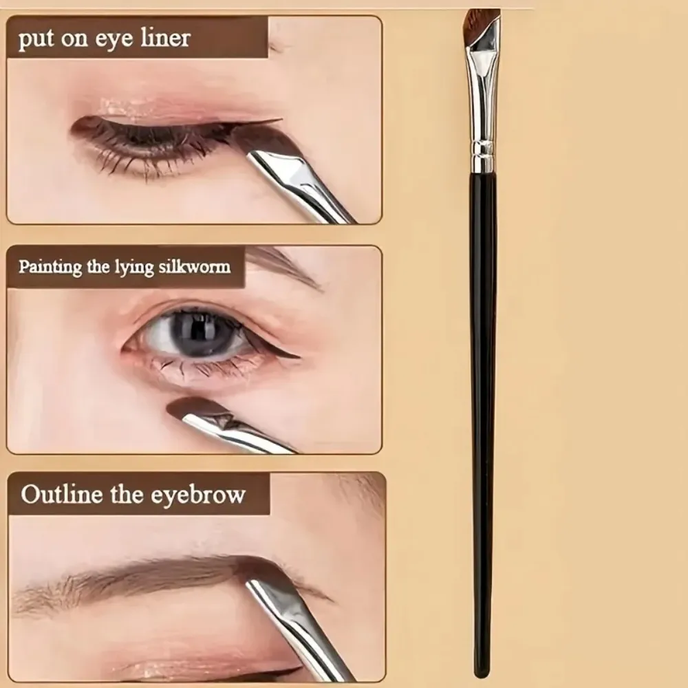 5pcs Precision Eyeliner Brush Set Angled Eyeliner Eyebrow Brushes With Long Handle For Beginner Make-up Artist Eye Makeup Brush — image 6