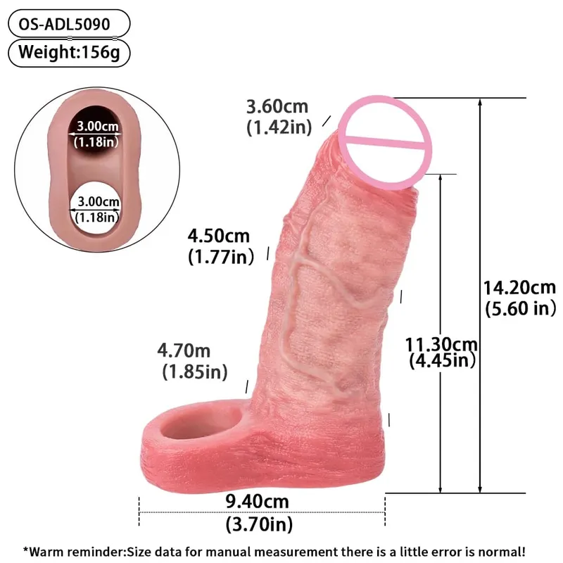 Penis Extender Device Cover Sleeve Girth Enhancement Pleasure Dildo Sheath Adult Sex Toys For Men Reusable Condom 18+ — image 20