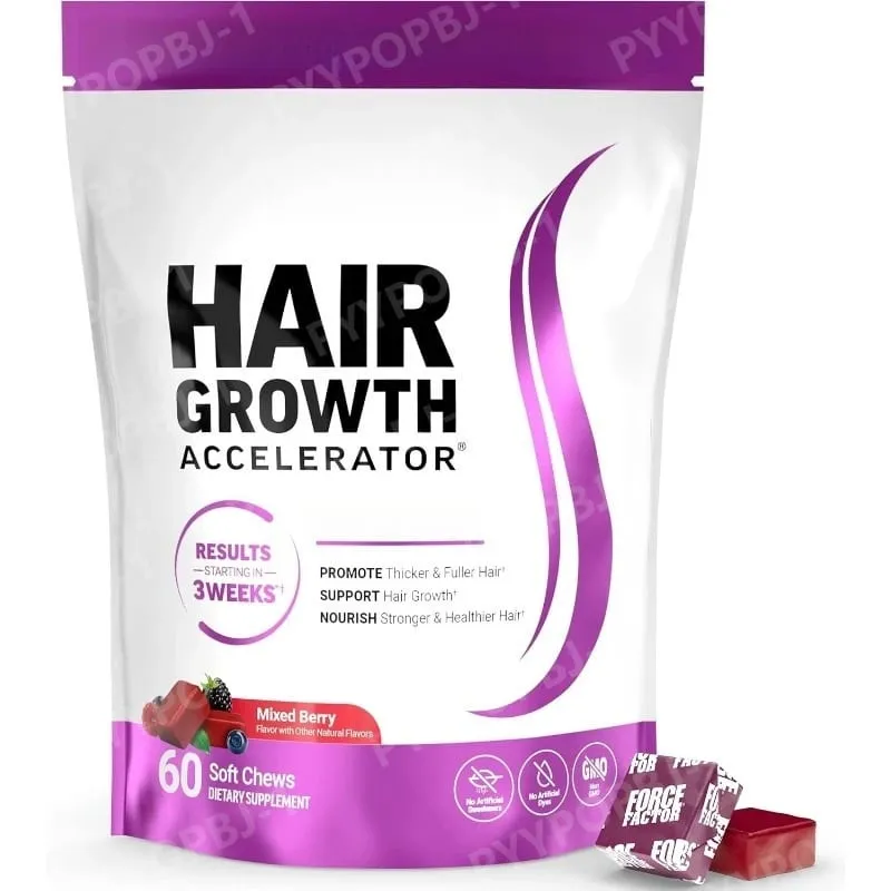 Hair Vitamin Gummies with Biotin Vitamin C E Daily Hair Care Support Nutritional Supplement Berry Flavor 60 Pieces — image 3