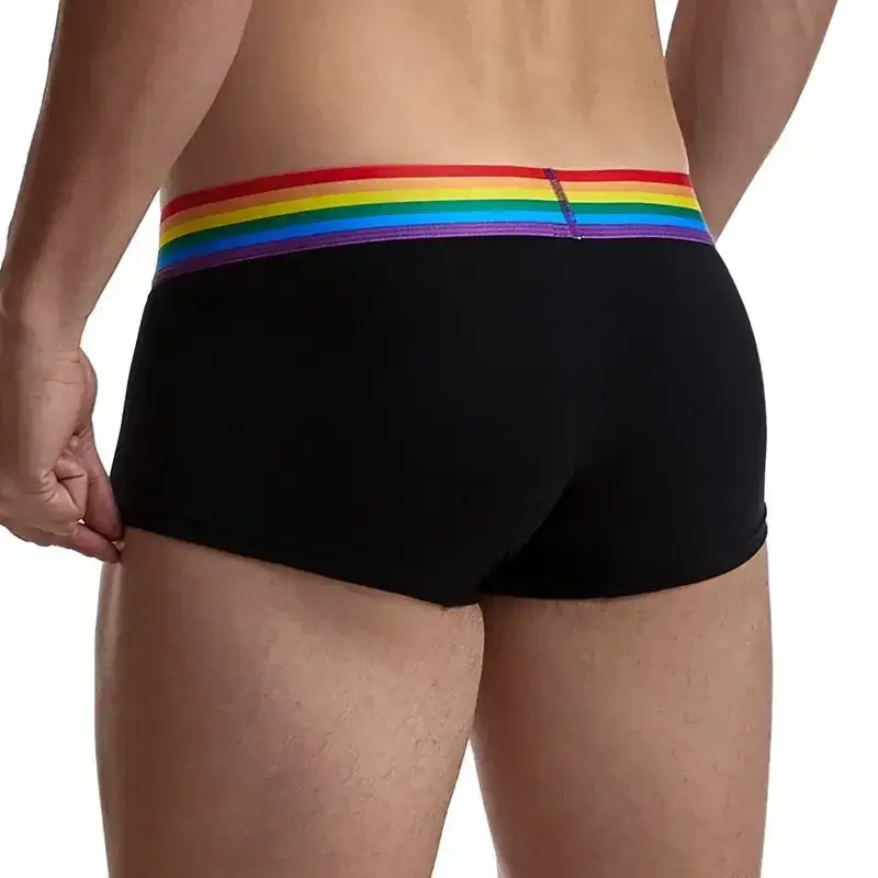 Celana Dalam Pria Sabuk Pelangi Celana Boxer Pria Katun Boxer Pria Pakaian Dalam Sejuk Celana Dalam Pria Celana Boxer Lembut Hitam Putih — image 9