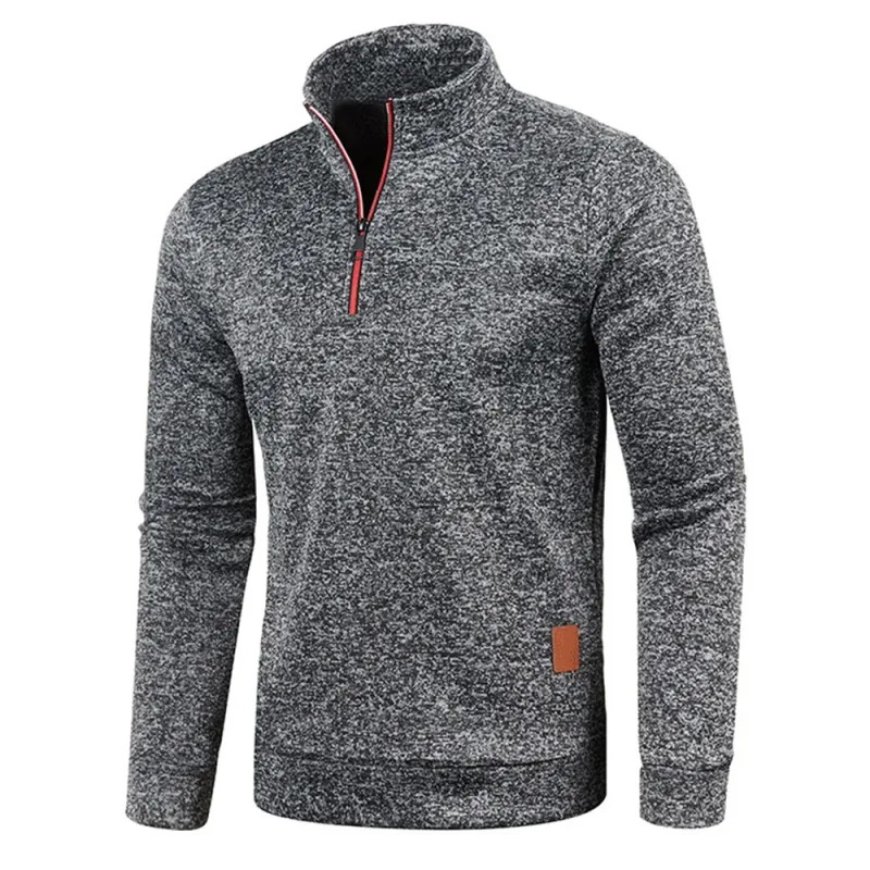 Moletons masculinos meio zíper pulôver masculino manga longa flleece suéter standcollar flocos de neve hoodies roupas masculinas