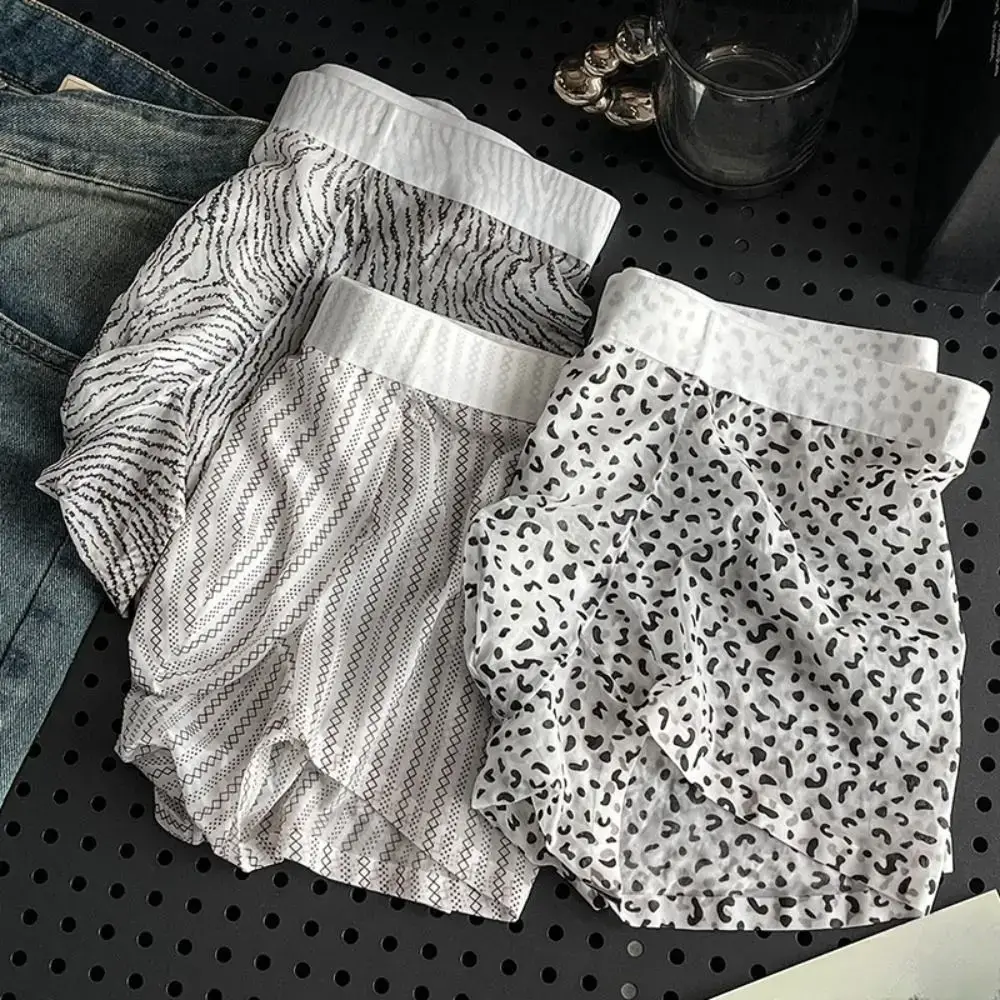 Celana Boxer Sutra Es Tipis Modis Celana Boxer Motif Macan Tutul Garis Tembus Pandang Celana Dalam Perasaan Dingin Mulus Sejuk Setiap Hari — image 5