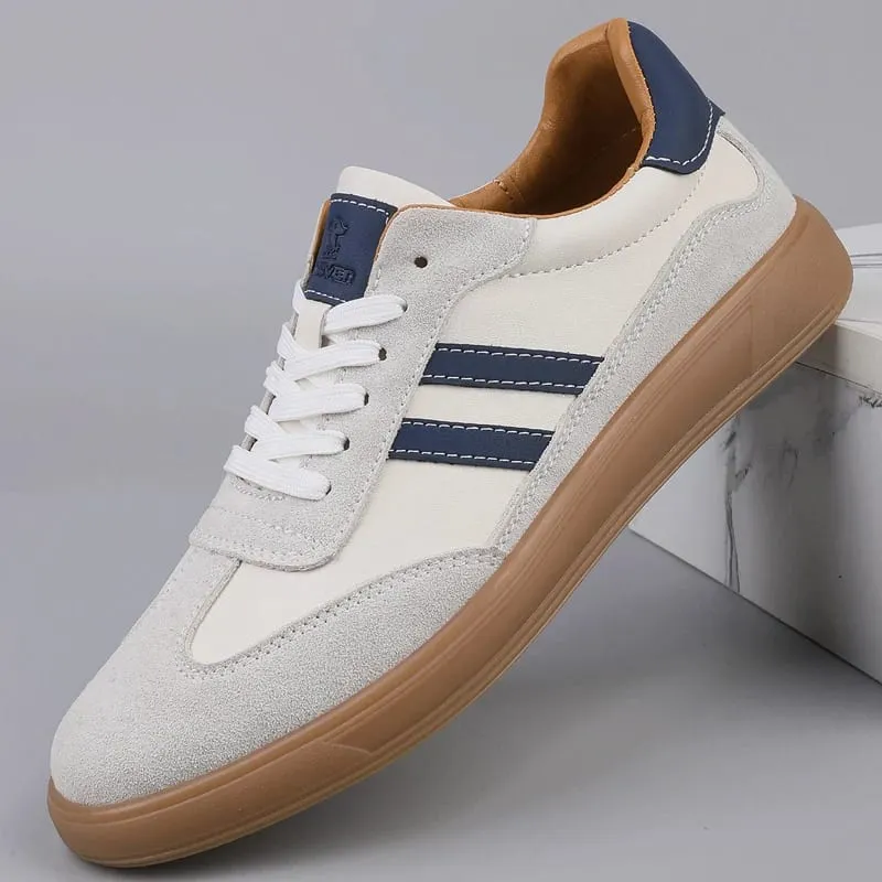 High Quality Leather Sneakers Men Trainers Classic Casual Sports Shoes Man Flat Sneakers Outdoor Non-slip Men's Skateboard Shoes — image 1
