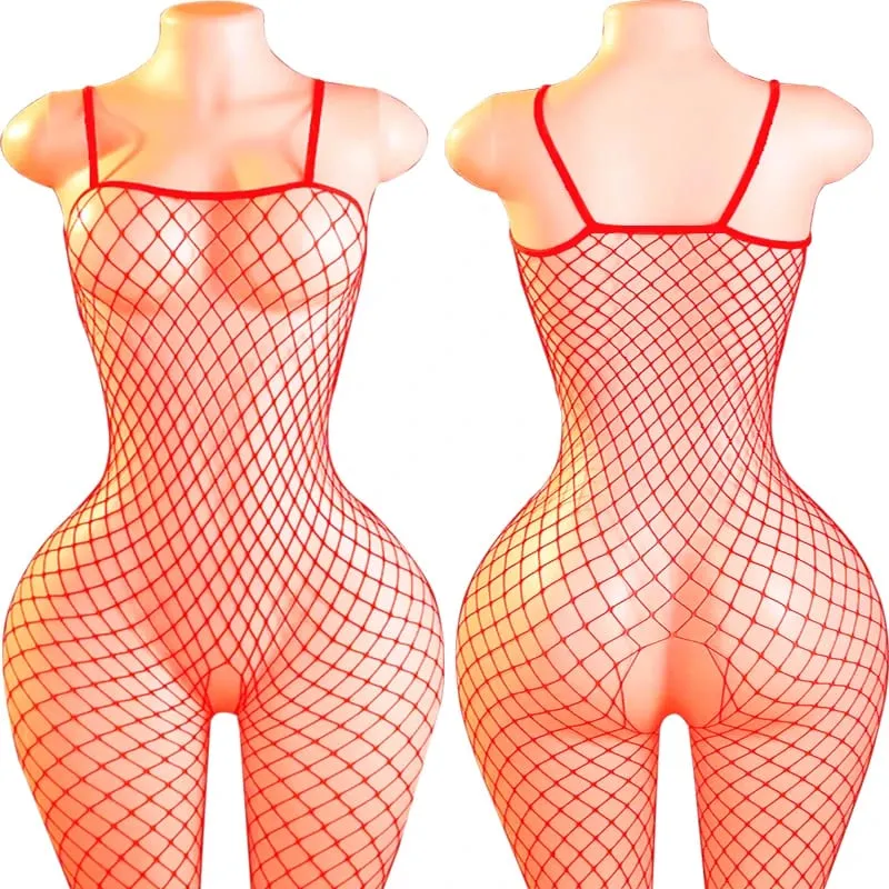 Black Fishnet Off-Shoulder Open-Crotch Bodystocking Lingerie Set Sexy Crotchless Teddy Bra Women's Erotic Underwear — image 16