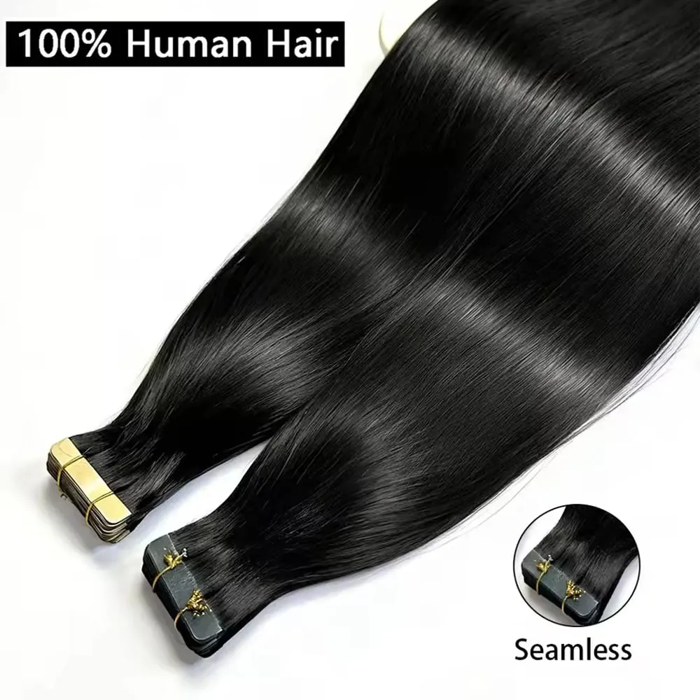 16A Tape In Human Hair Extension Straight Brown 4A# Seamless Invisible Skin Adhesive Colored Raw Virgin Tape In Hair Extensions 84 Pcs-200g 16 18 20 22 Inch