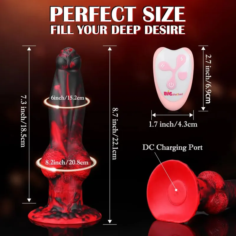 Fjärrkontroll Thrusting Monster Dildo Vibrator Tjock Enorm Vibrerande Dildo med sugkopp Analleksaker Sexleksaker för vuxna för kvinnor — image 7