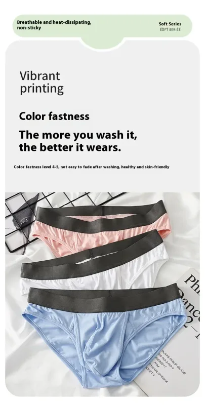 Men's Modal Briefs, Dual Separate Pouch Design, Ultra Thin Breathable High Stretch Underwear, Daily Comfort Wear — image 9