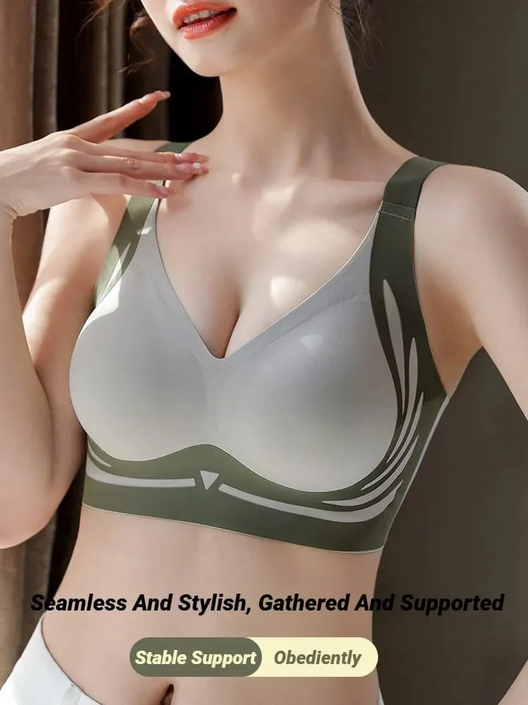 Mulheres push up sutiãs sem costura confortável conjunto asas de anjo na moda macio respirável roupa interior feminino sem fio lingerie plus size — image 3
