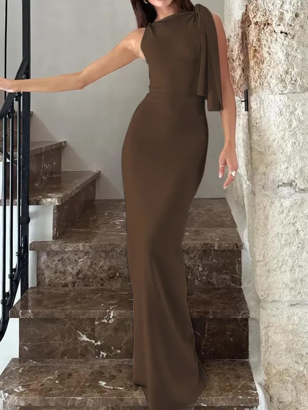 Hugcitar moda solido o collo senza maniche patchwork sexy aderente maxi abito da ballo estate donna vestiti festa festival club Y2K — image 10