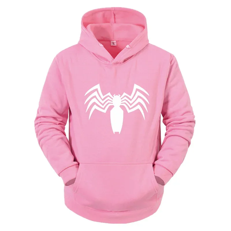 2026 outono e inverno novo moletom com capuz masculino rua moda aranha impressão esportiva feminina velo casual diversão hoodie masculino wear — image 12