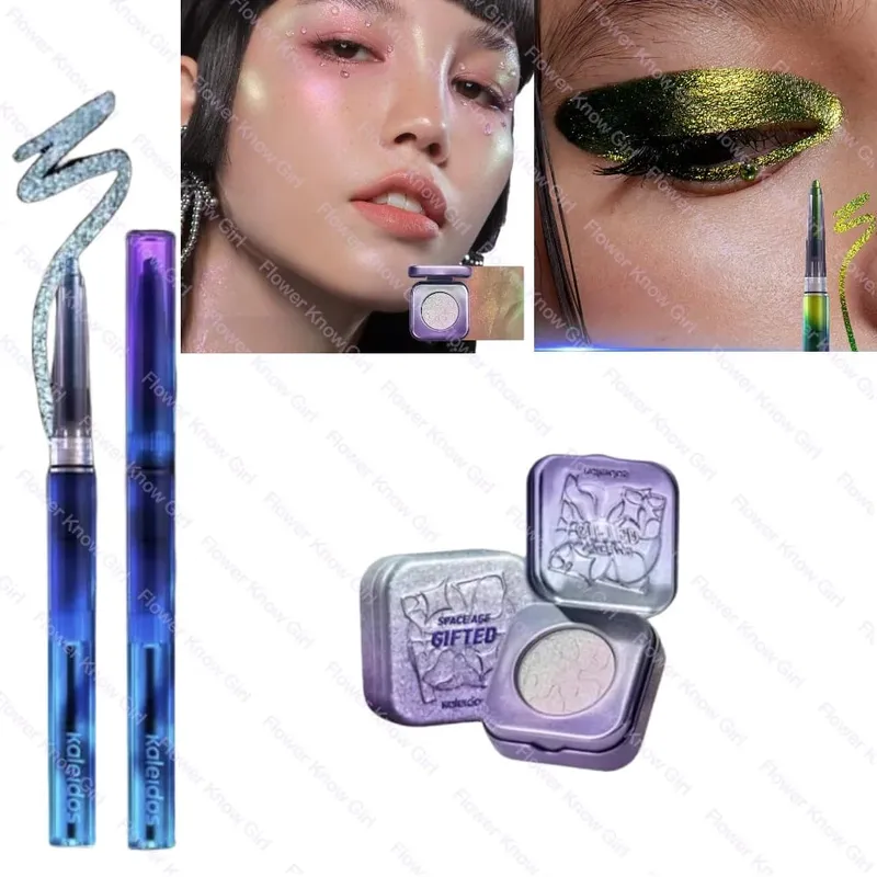 Kaleidos Chameleon Face Eye Makeup Set Gel Eyeliner Pensil Chameleon Eyeshadow Highlighter Chrome Glitter Diamond Powder — image 13
