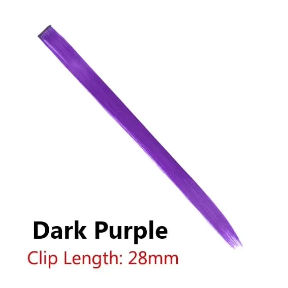 12 Colors Straight Curly Hair Synthetic Hairpieces Clip-In One Piece Pure Color Synthetic Hair Extension Pieces — image 18