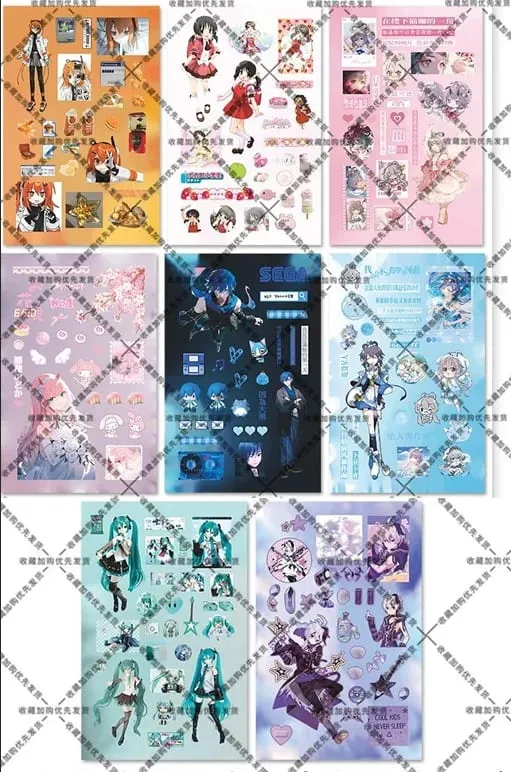 Hatsune Miku -Project DIVA- Sticker Hatsune Miku Kagamine Rin/Len Anime Perifer Journal Materiale Sticker 8 ark Nye gaver — image 8