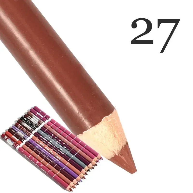 Delineador labial antiincrustante profissional, 28 cores, caneta de batom profissional, à prova d'água, lápis de contorno labial, maquiagem duradoura, delineador cremoso