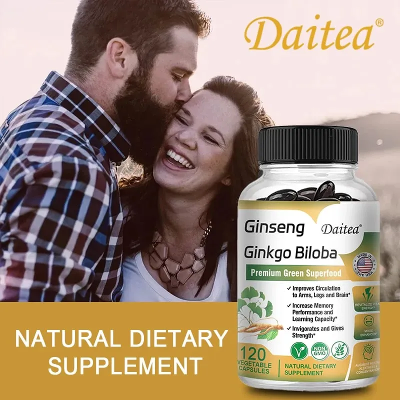 Premium Ginseng + Ginkgo - Nootropic Brain Supplement Memory & Concentration Circulation & Energy Boost 120 Capsules — image 5