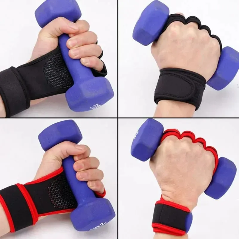 Half Finger Fitness Gym Gloves Wrist Support Palm Protection for Workout Training — image 4