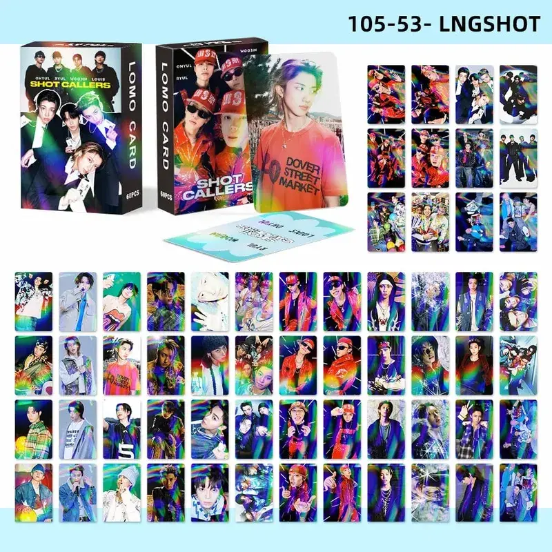 60pcs New Album LNGSHOT SHOT CALLERS Photocards Stickers Kpop Merch Lomo Cards Set Fans Collection Cards Gifts