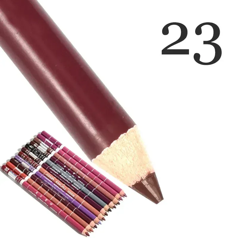 Delineador labial antiincrustante profissional, 28 cores, caneta de batom profissional, à prova d'água, lápis de contorno labial, maquiagem duradoura, delineador cremoso