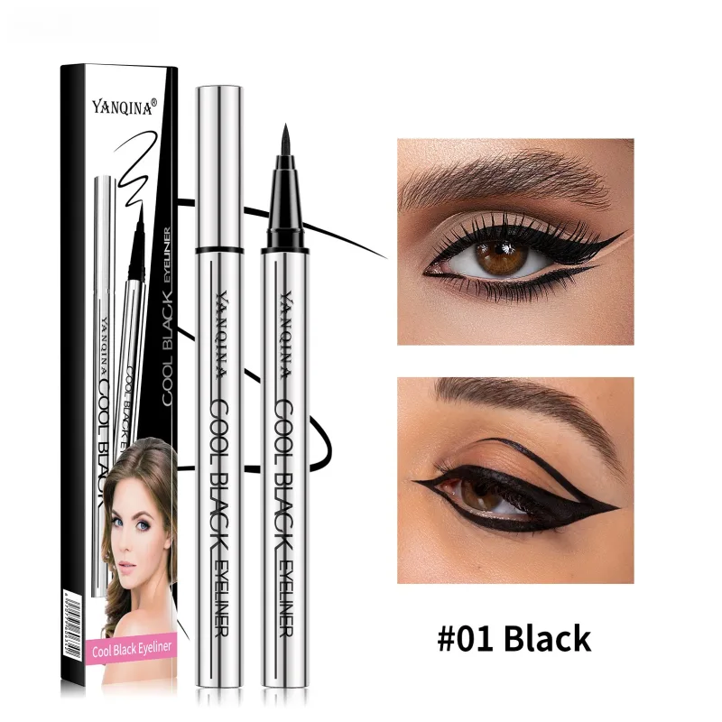 Quick-Drying Liquid Eyeliner Waterproof Smudge-Proof Long-Lasting Black Brown Ideal for Beginners Liquid Eye Liner Pen